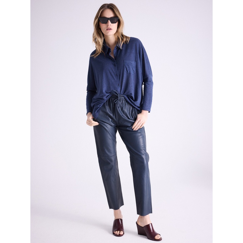 Pantalon cuir Karl|Navy|S|M|L