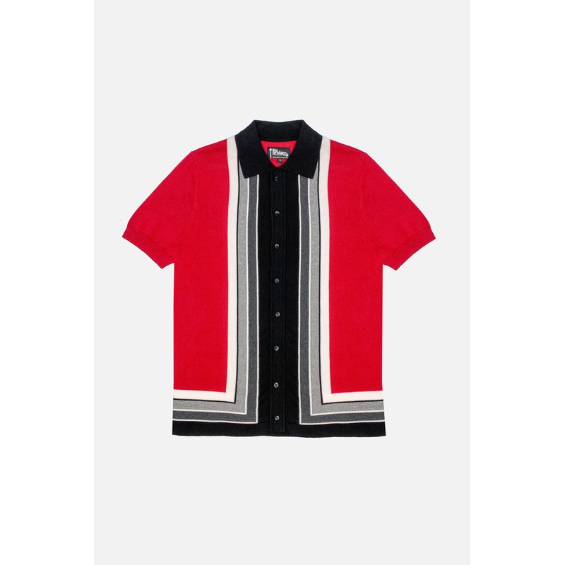 Curtis Graduated Stripe Blood Red – Polo Knit