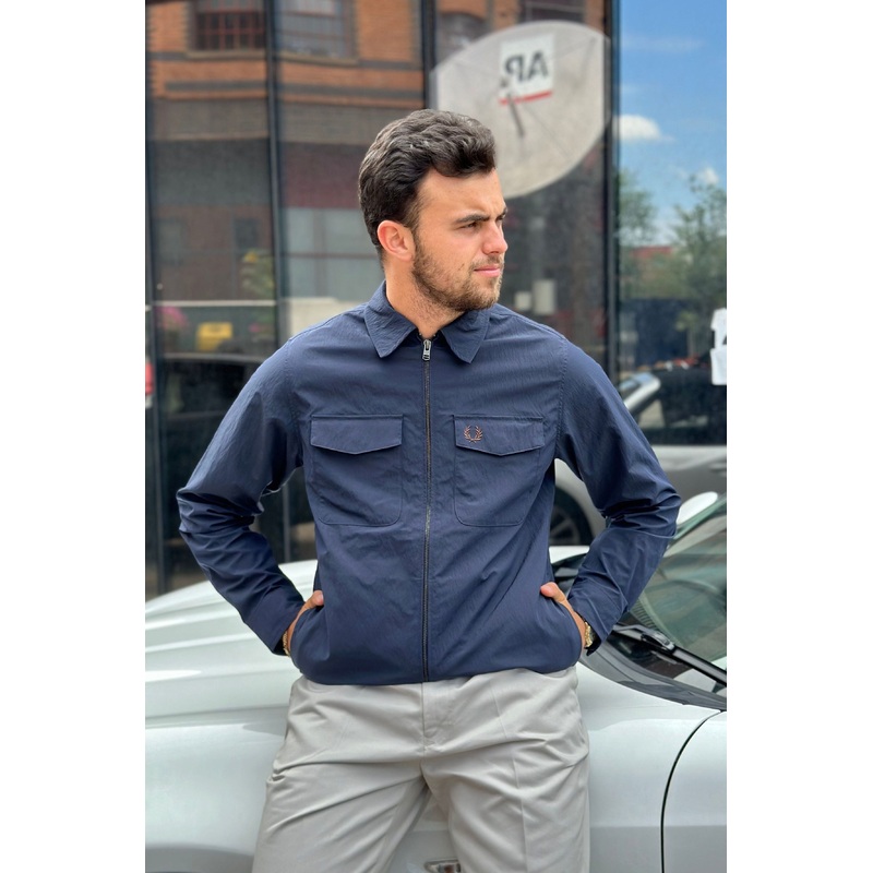 M5684 Textured Zip Through Navy 311 – Overshirt