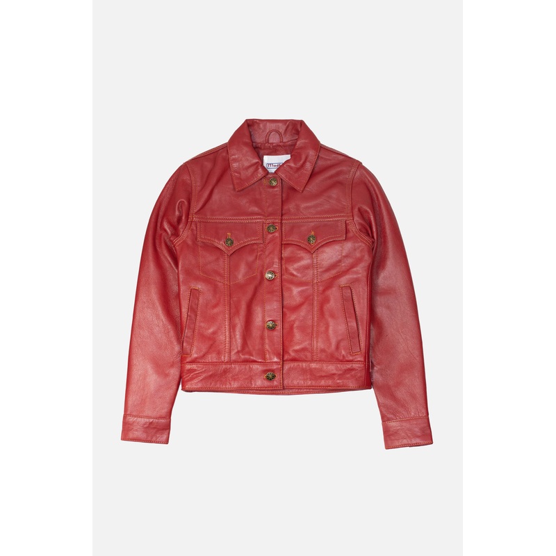 Women’s Leather Burgundy – Trucker Jacket