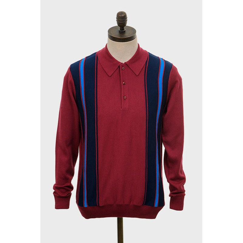 Holmes Wine / Ibiza Blue Stripes 315 – Polo Knit