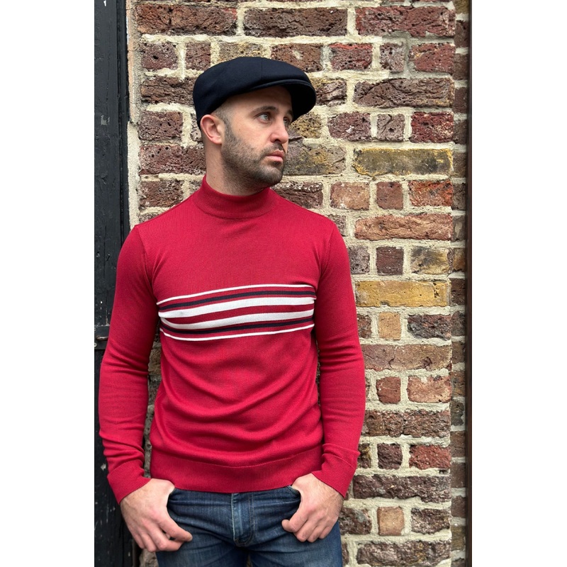 Knebworth Border Stripe Blood – Turtle Neck