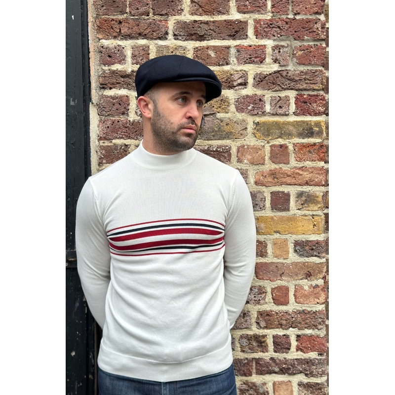 Knebworth Border Stripe Ecru – Turtle Neck