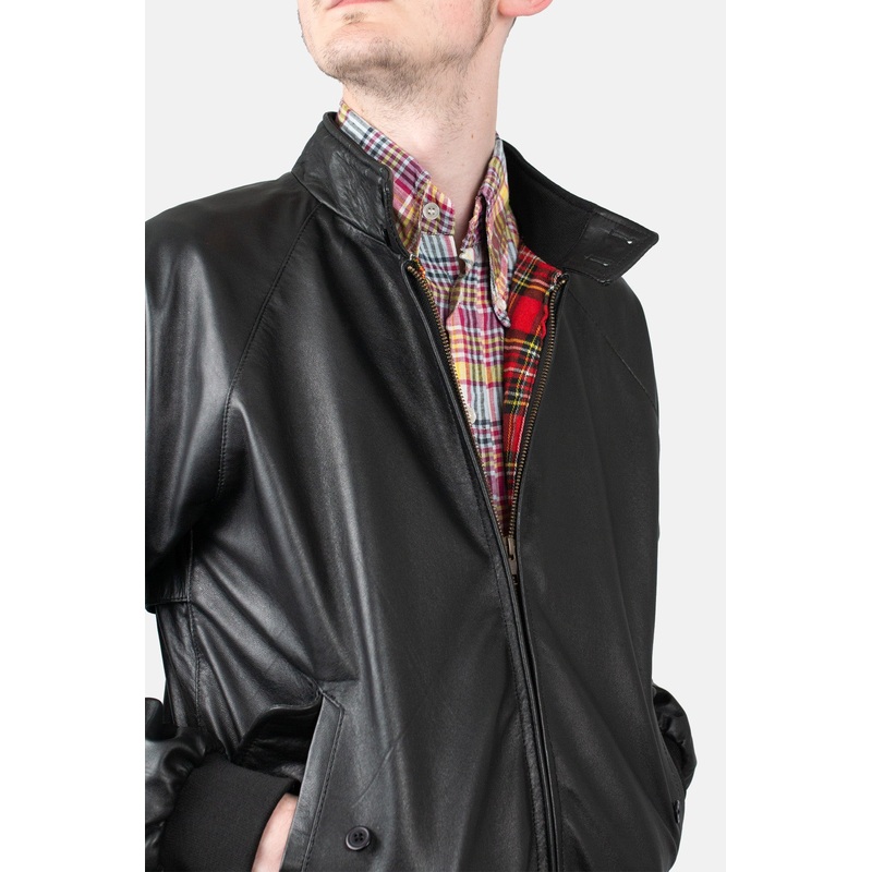 Mens Leather Classic Black – Harrington Jacket