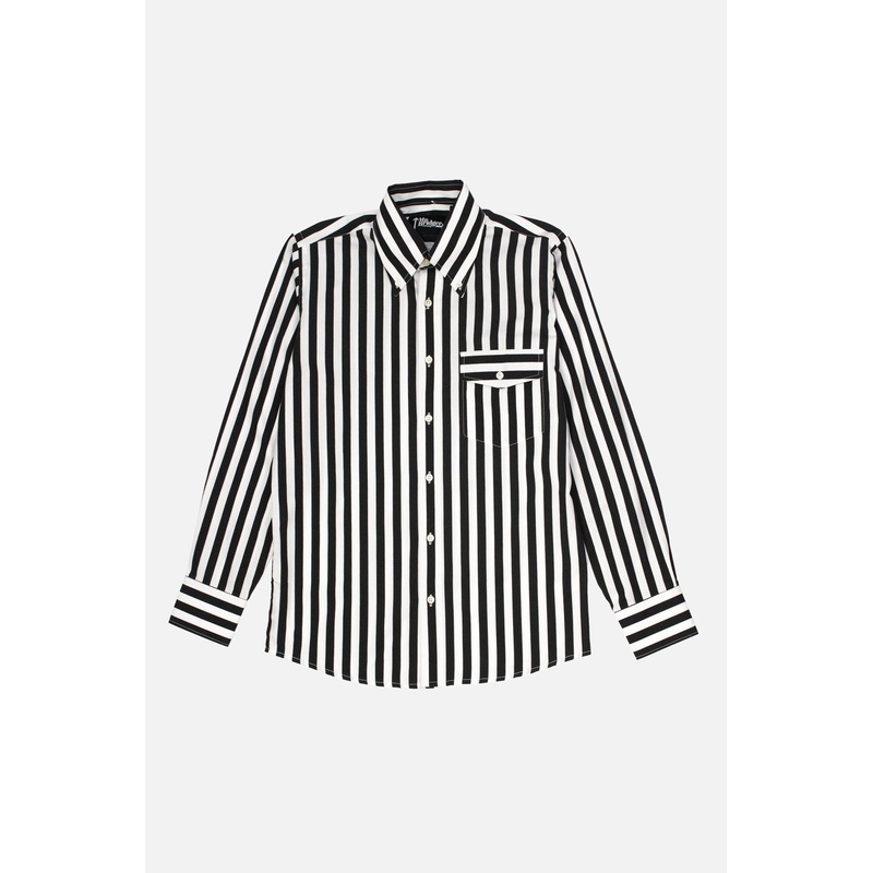 ‘The Terry’ Beagle Collar Black & White Stripe – Shirt
