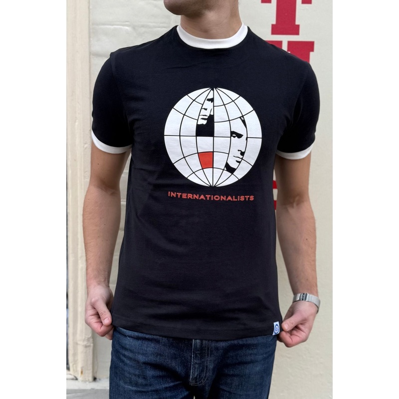 Internationalists Black & Orange Ringer – T-shirt