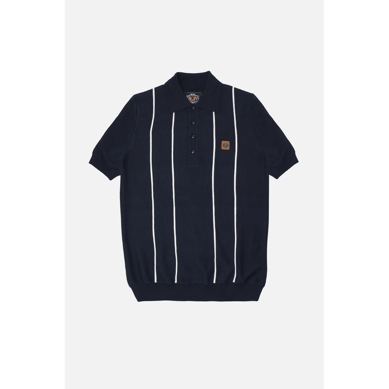 Raised Stripe Navy – Knitted Polo
