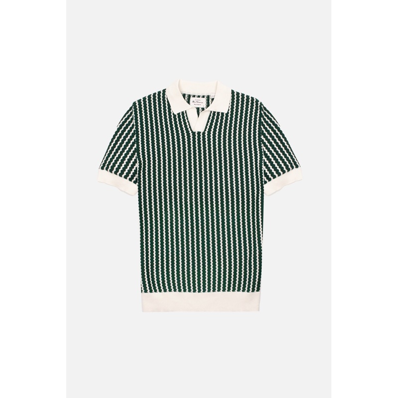 002 Snow White / Forest Vertical Wave – Knit Polo