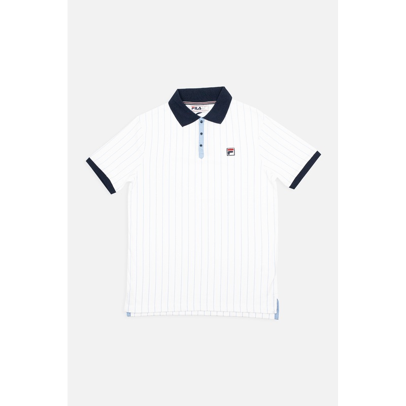 BB1 Classic Vintage Striped White / Navy / Vista Blue – Polo