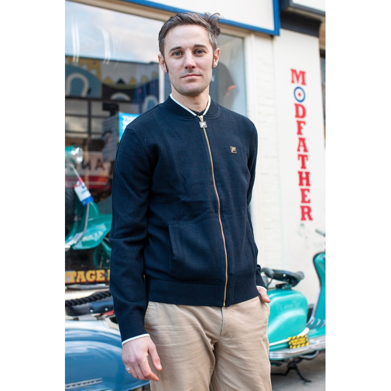 Ferguson Pointelle Panel Stripe Black – Track Top