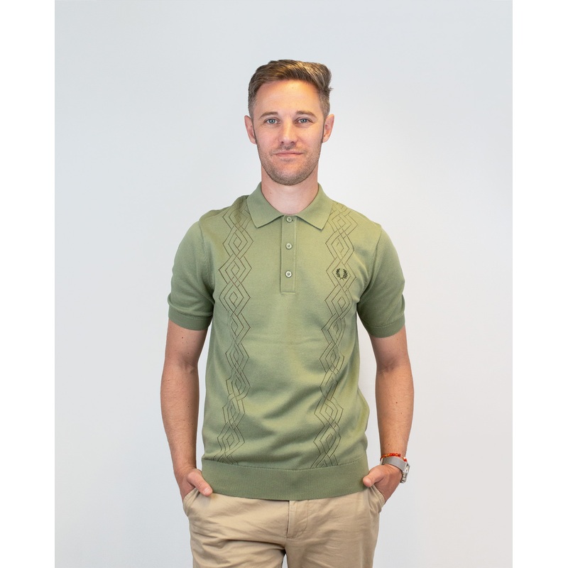 K9749 Olive Mint Green Knitted Cotton – Shirt