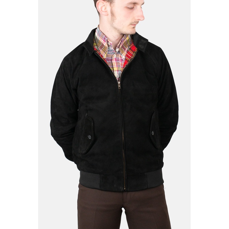 Mens Premium Suede Black – Harrington Jacket