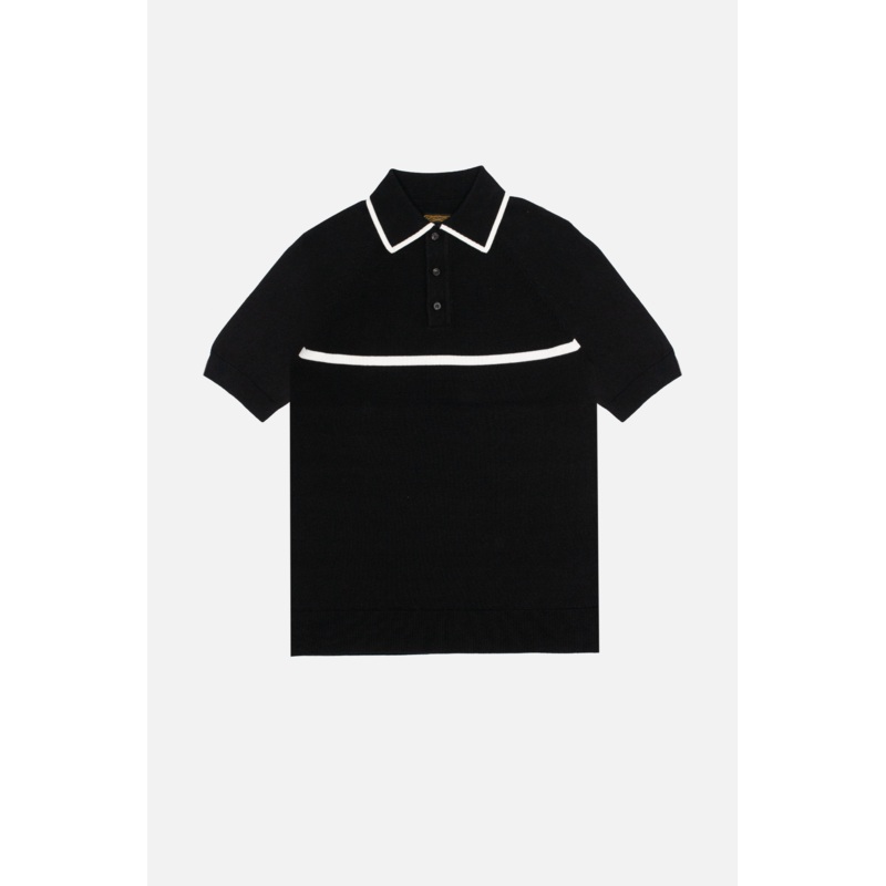 Moran Black / White Trim – Polo Knit