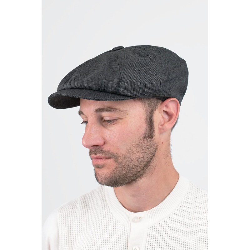 Alfie Charcoal Linen – Cap|S|M|L|XL