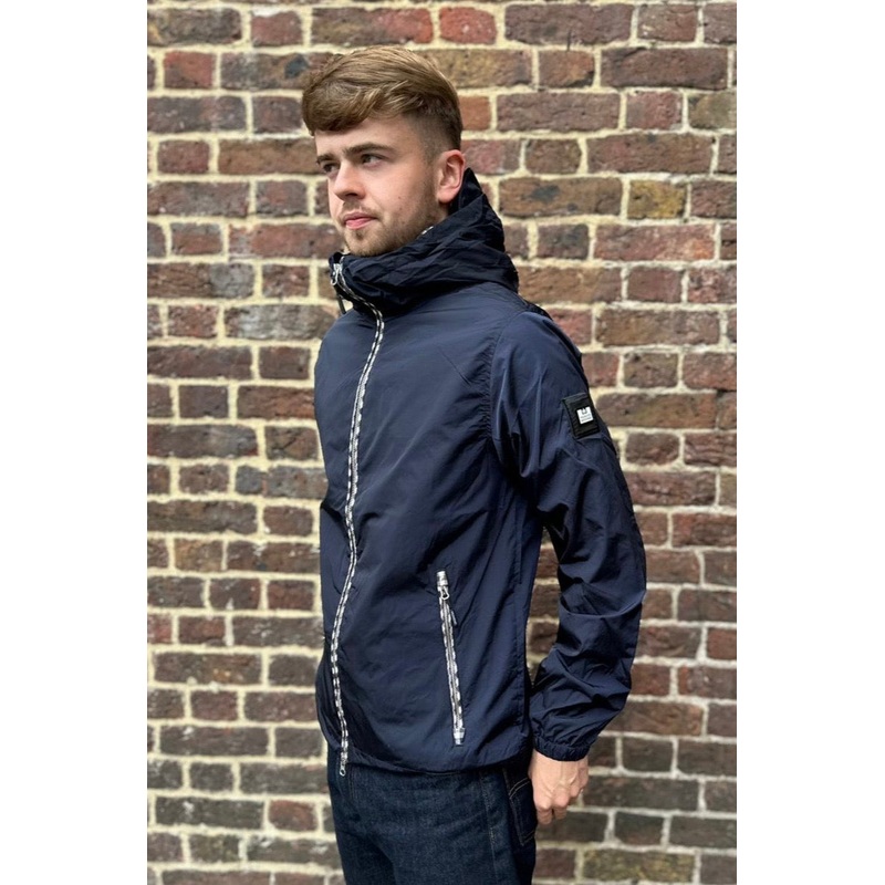 Campania Navy Check Windbreaker – Jacket