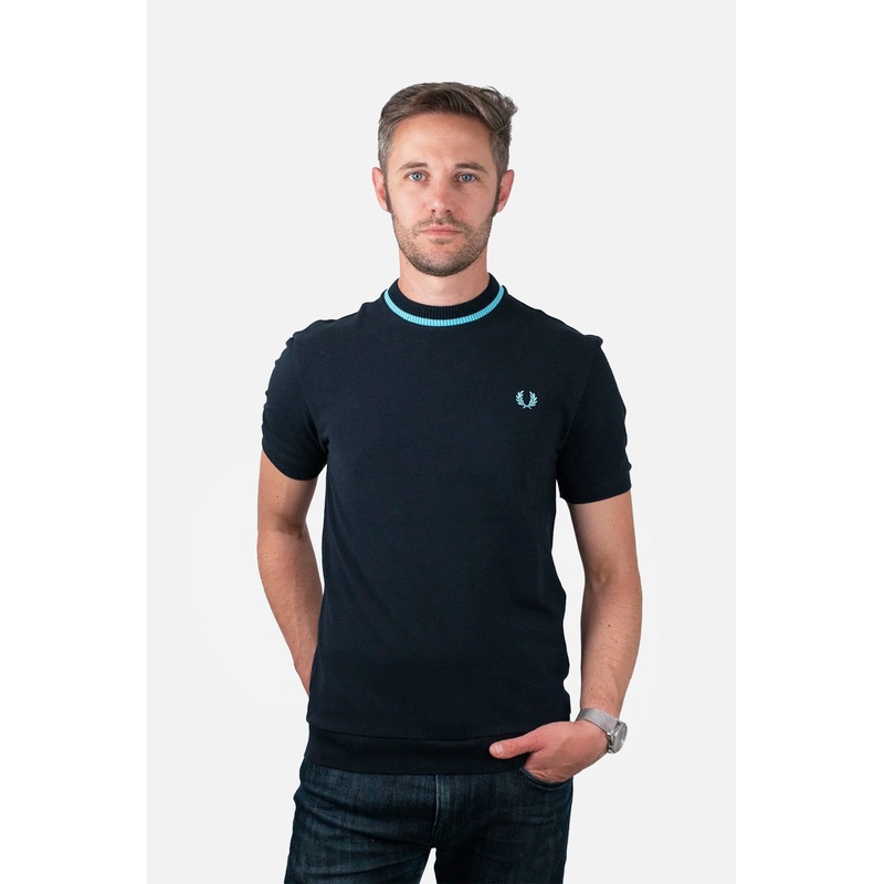M7 Navy Crew Neck Piqu – T-Shirt