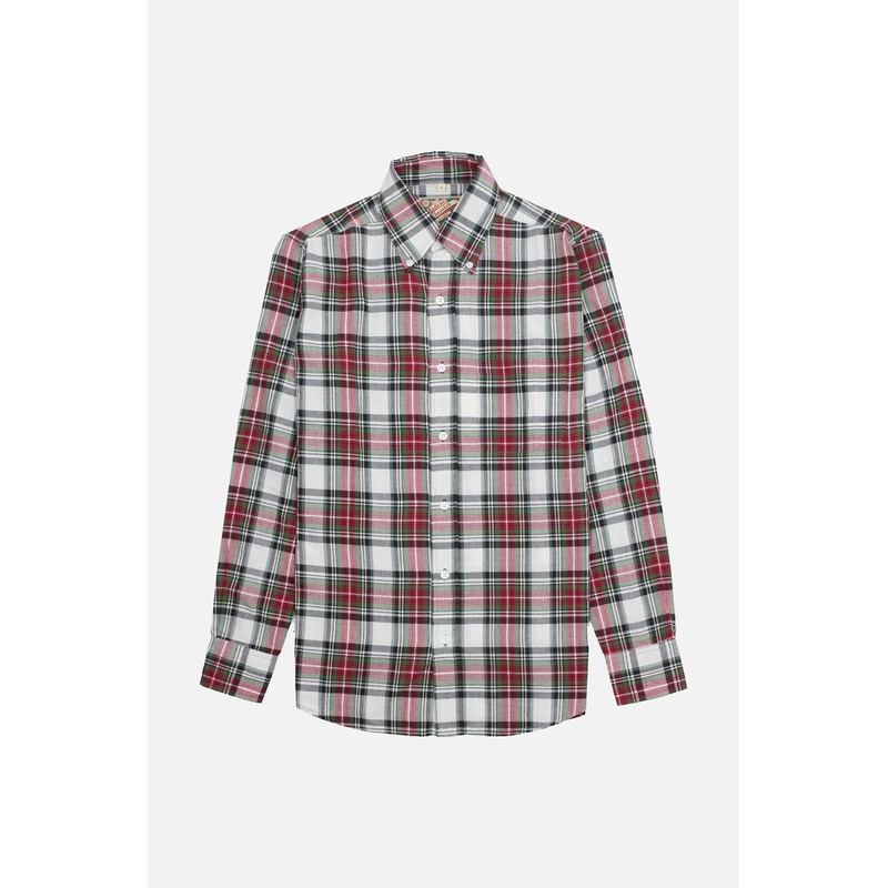Haywood Madras White/Forest Green/Cherry Red Check – Shirt