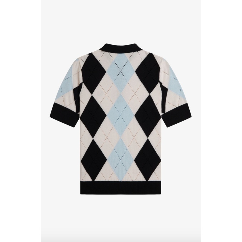 K1116 Argyle Pointelle Silky Peach – Knitted Polo