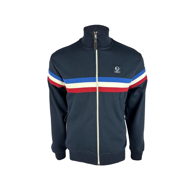 Trojan Navy Retro Stripe – Track Top