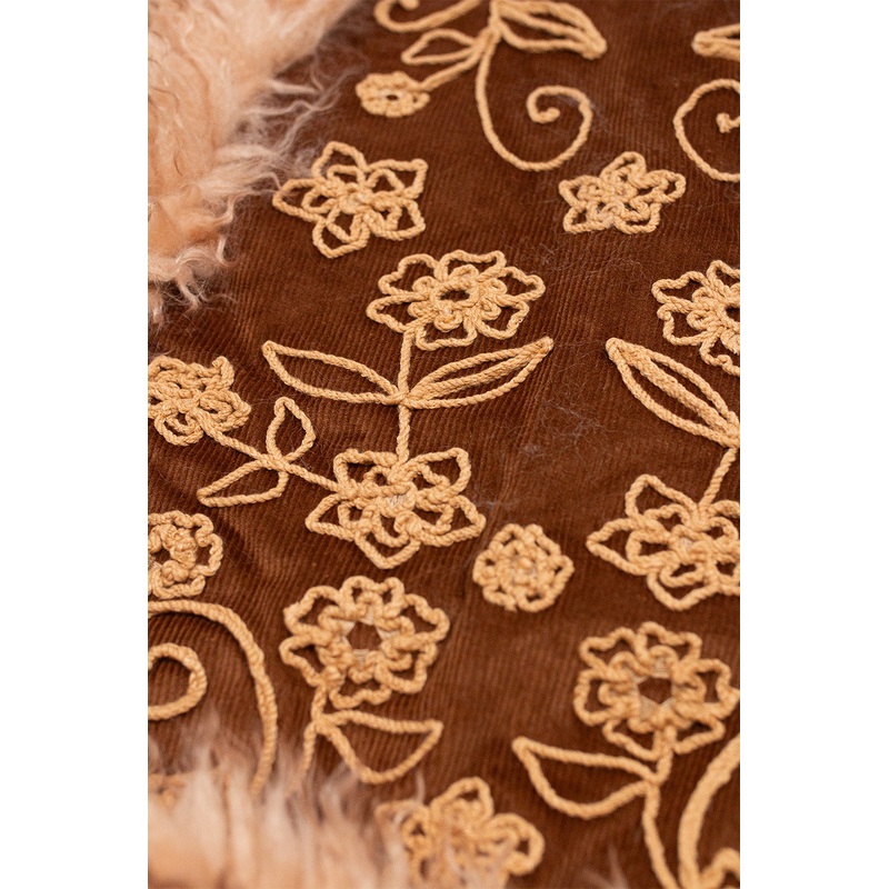 Whiskey Embroidered Fur Collar – Waistcoat