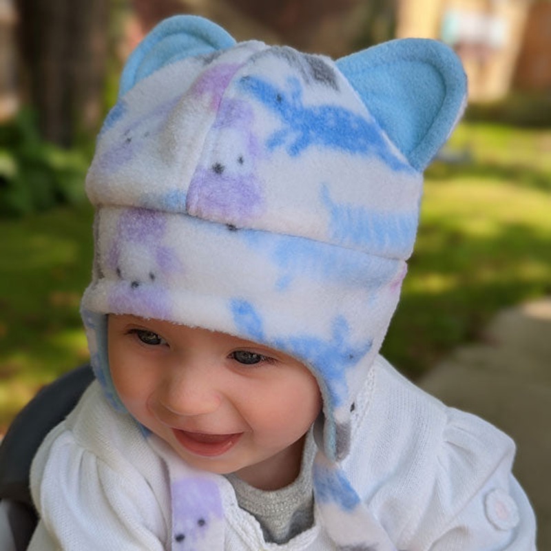 Adorable Kid’s Fleece Stroller Hat, Digital Sewing Pattern, A4 printer paper format
