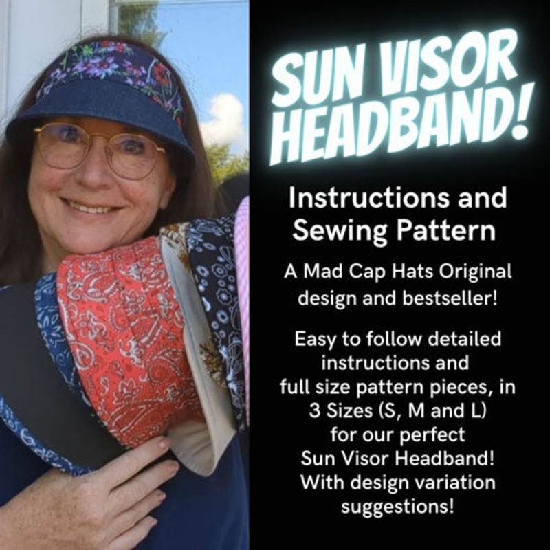 Sun Visor Headbands, Digital Sewing Pattern, A4 paper format