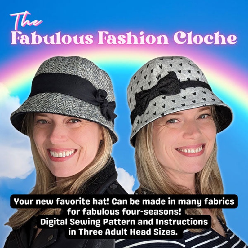 Fabulous Fashion Cloche sewing pattern and instructions, digital format