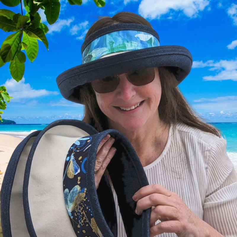 Pop Top Sun Hat, full brim visor style hat, sewing pattern and instructions, digital format