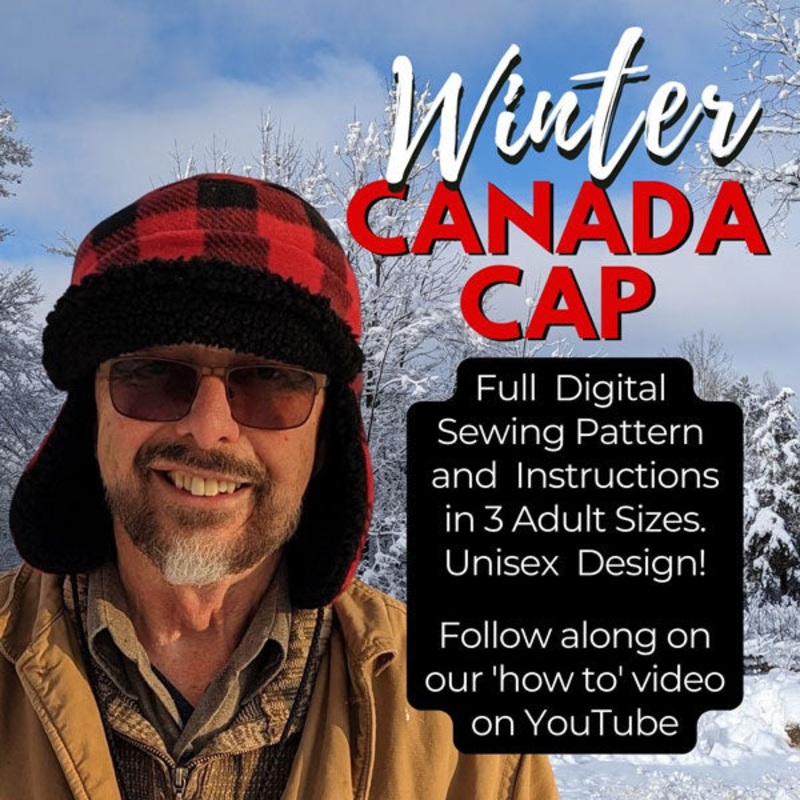 Winter Canada Cap sewing pattern and instructions, digital format