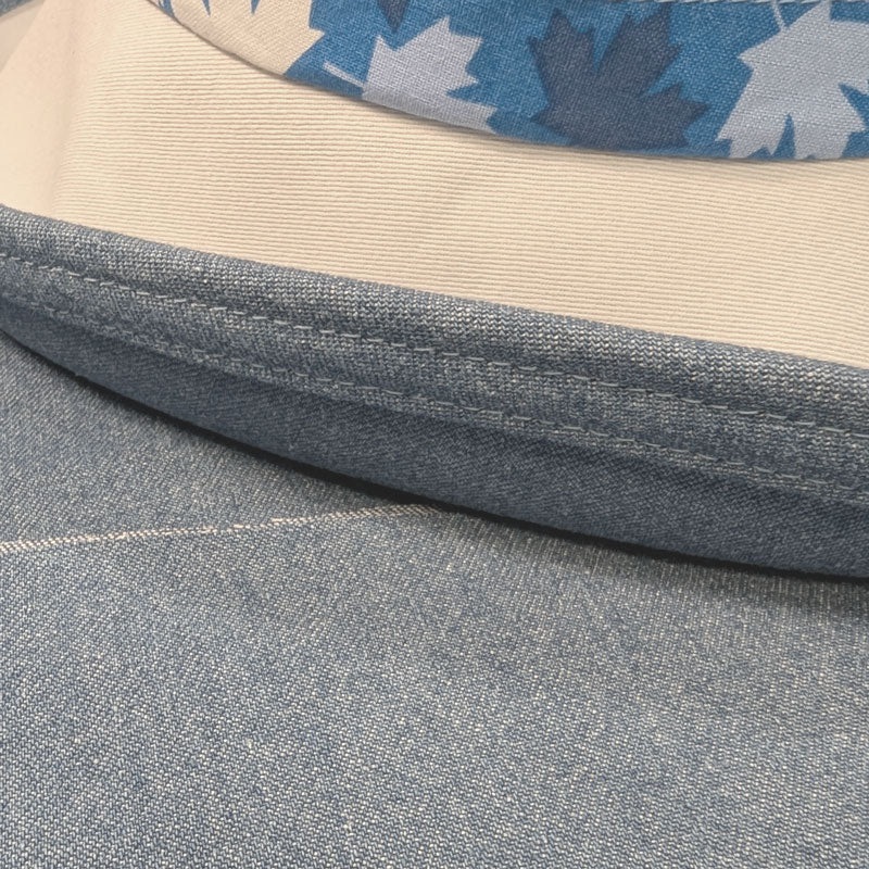 Bleached Indigo Denim, medium weight, sold by the yard