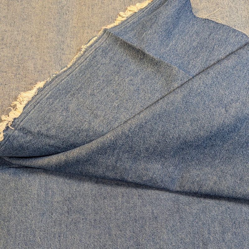 Bleached Indigo Denim, medium weight, sold by the yard