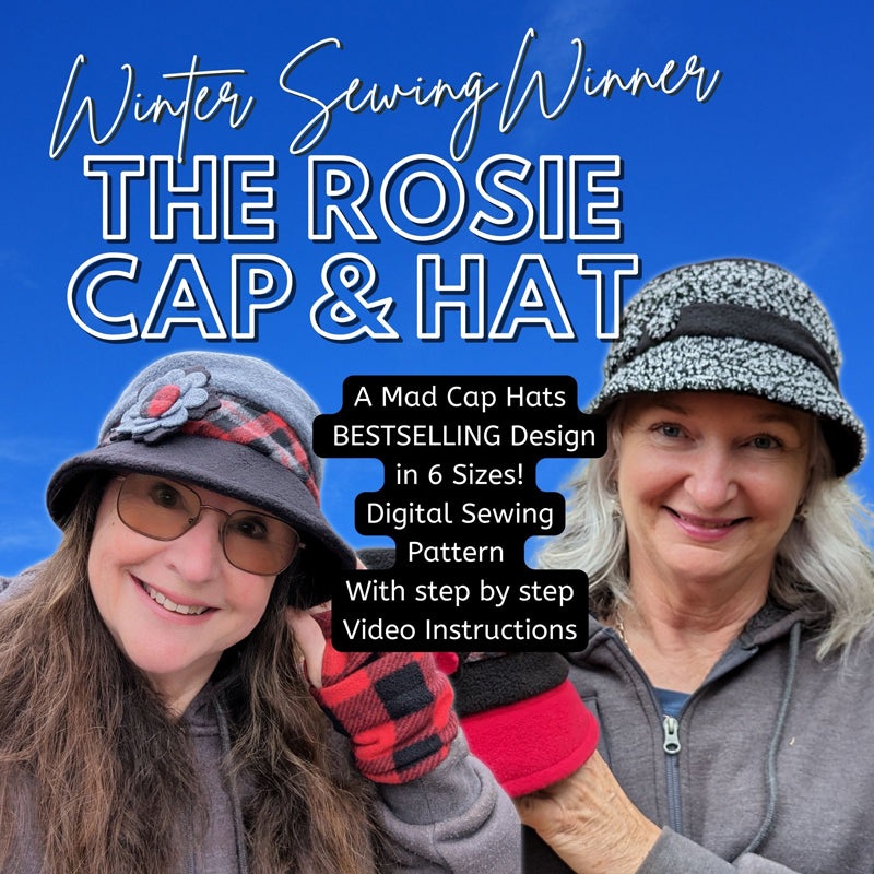 Rosie Cap and Hat, Digital Sewing Pattern in six head sizes, PDF format