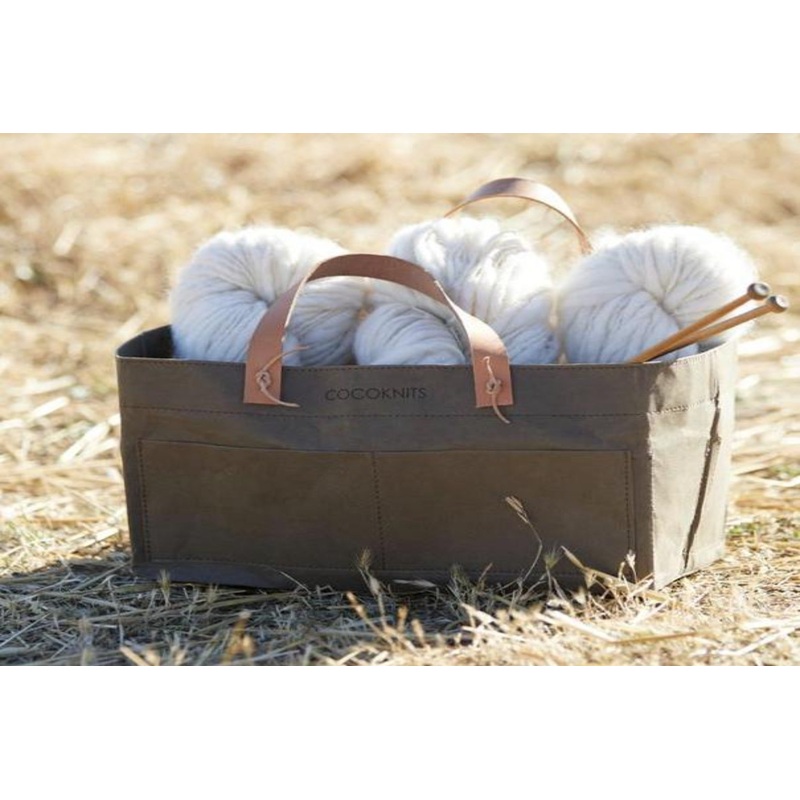 Cocoknits Kraft Caddy|Gray|Olive Green