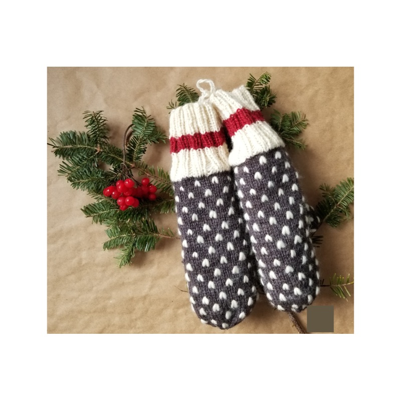 Hand Knit Thrum Mittens|Slate and Natural|Oyster and Natural|Vineyard and Crocus|Aqua|Autumn and Pine Cone|Navy and Aqua|Autumn Pastel