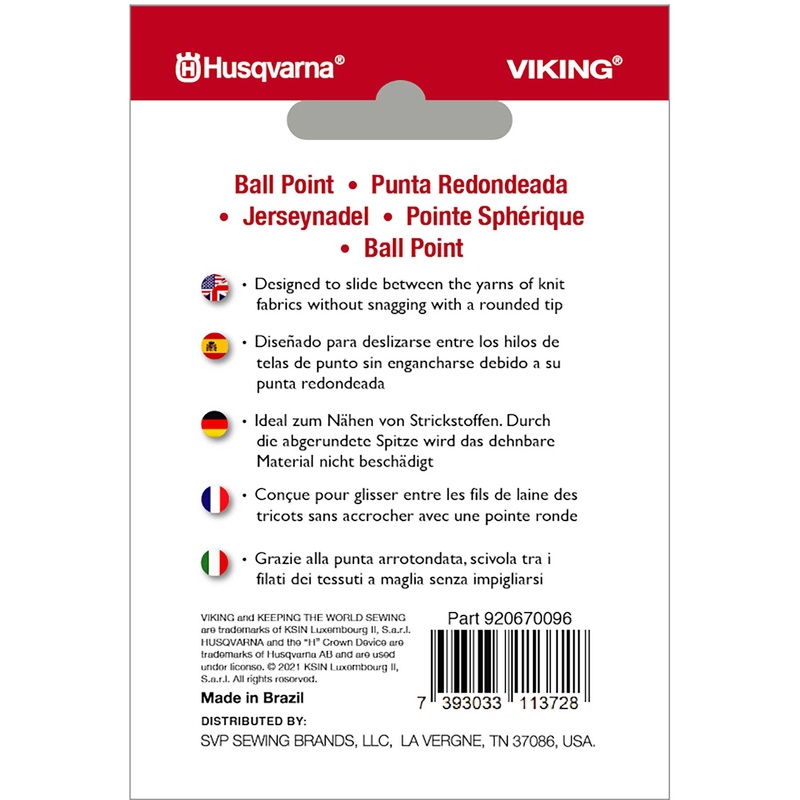 HUSQVARNA VIKING Ball Point Needles Size 80/12 5-Pack
