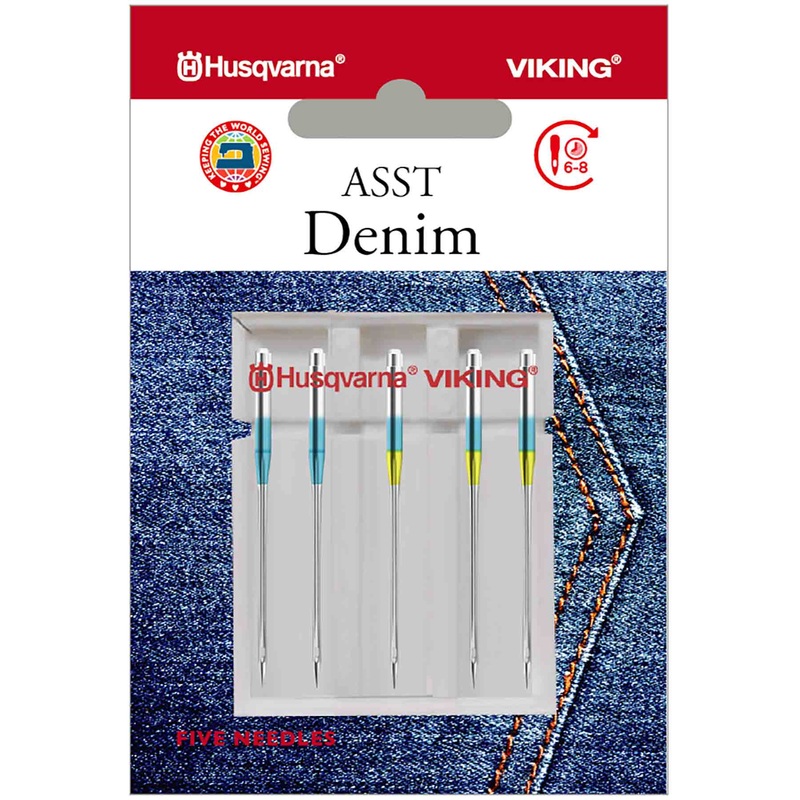 HUSQVARNA VIKING Denim Needles Assorted Sizes 5-pack