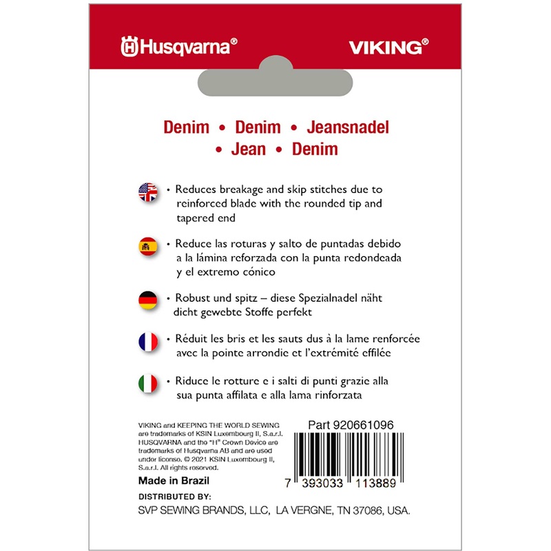 HUSQVARNA VIKING Denim Needles Size 100/16 5-Pack