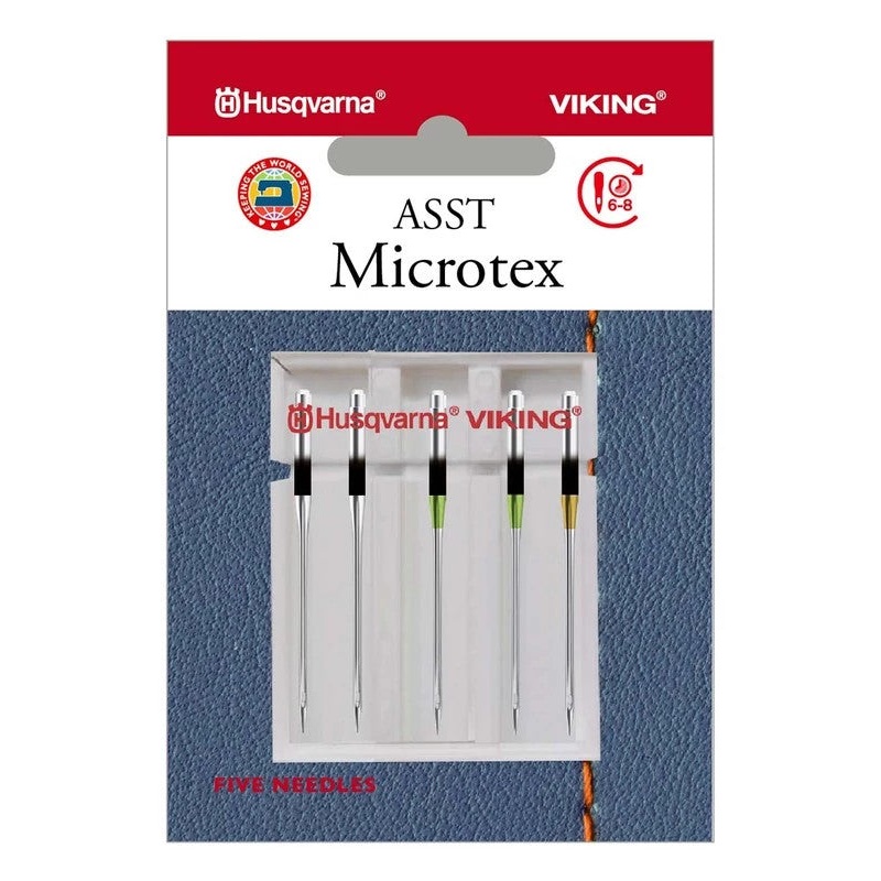 HUSQVARNA VIKING Microtex Needles Assorted Sizes 5-Pack