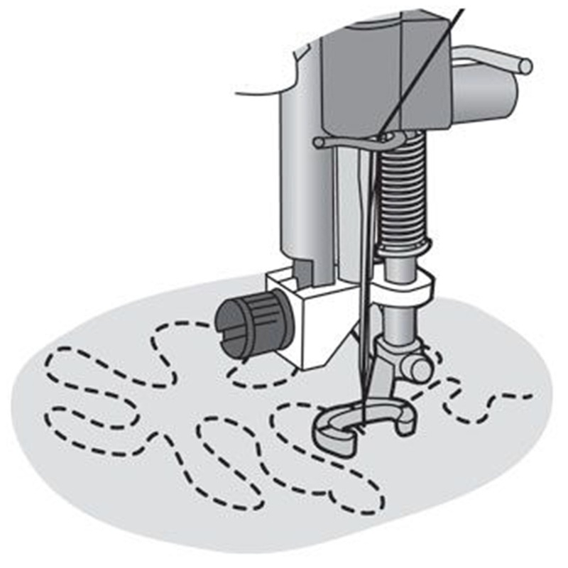 HUSQVARNA VIKING Open Toe Free Motion Spring Foot (Spring Action) (5, 6, 7)