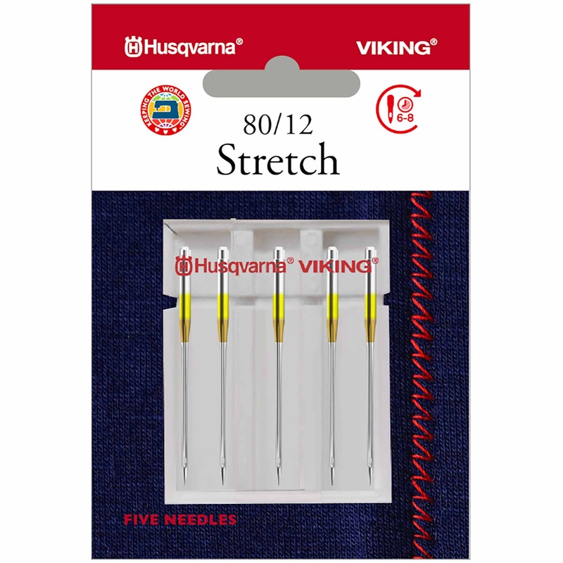 HUSQVARNA VIKING Stretch Fabrics Needles Size 80/12 5-Pack