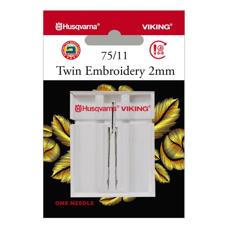 HUSQVARNA VIKING Twin Embroidery 2.0mm Needle Size 75/11