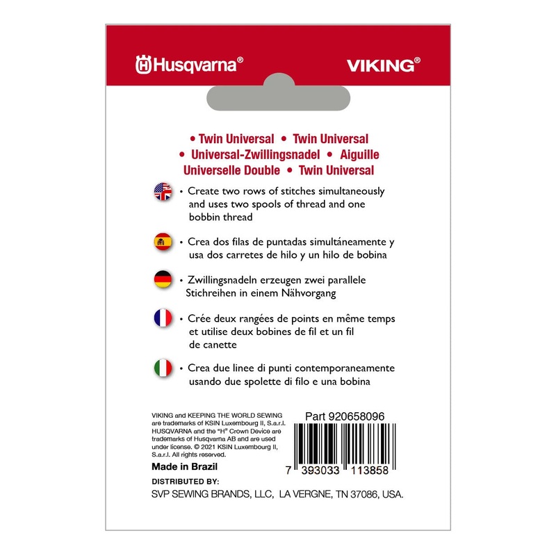 HUSQVARNA VIKING Twin Universal 4.0mm Needle Size 80/12