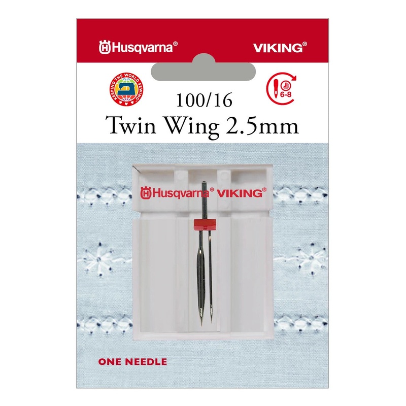 HUSQVARNA VIKING Twin Wing 2.5mm Needle Size 100/16