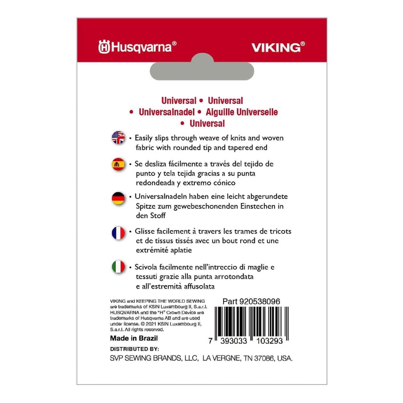 HUSQVARNA VIKING Universal Needles Assorted Sizes 10-pack