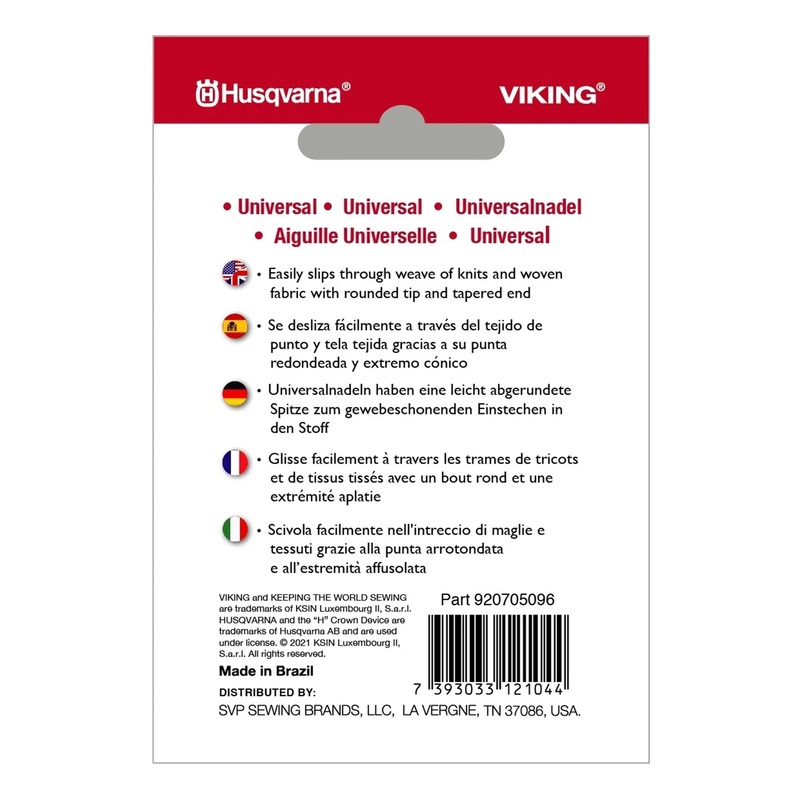 HUSQVARNA VIKING Universal Needles Size 60/08 5-Pack