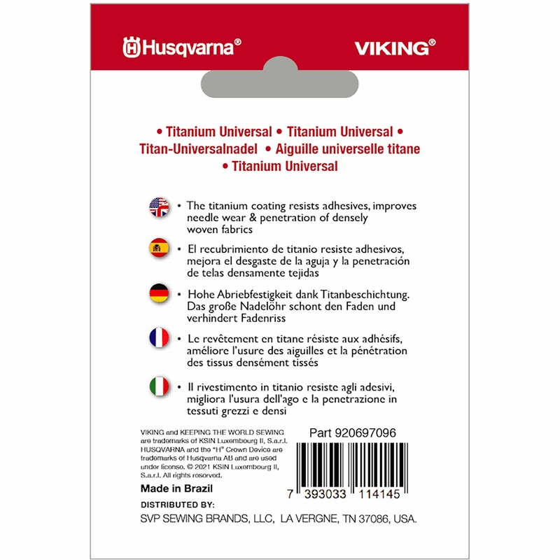 HUSQVARNA VIKING Universal Titanium Needles Size 80/12 5-pack