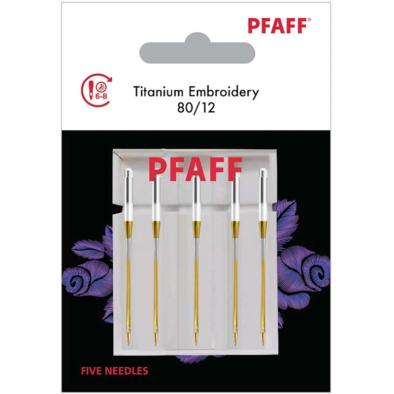 PFAFF Titanium Embroidery Needles Size 80/12 5-Pack