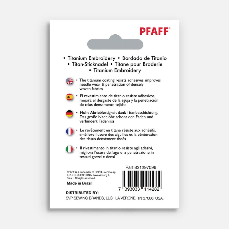 PFAFF Titanium Embroidery Needles Size 90/14 5-Pack