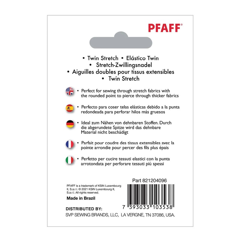 PFAFF Twin Stretch Needle 2.5mm Size 75/11 1-Pack