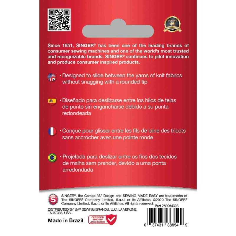 SINGER Ball Point Needles 80/12 5-Pack